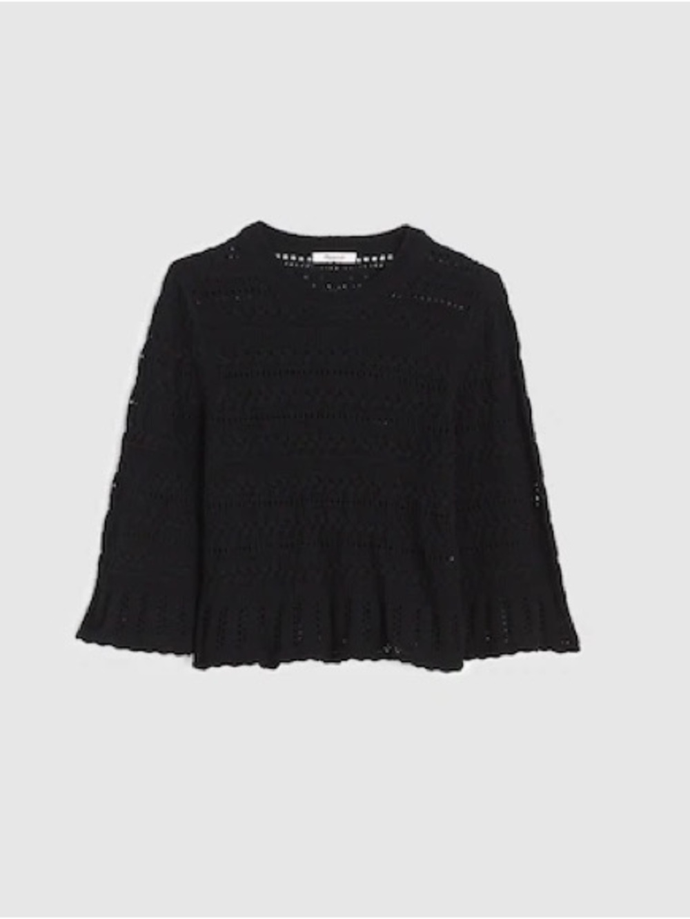 Black Crochet Knit Women's Top